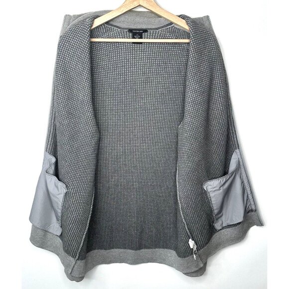 Calvin Klein Mens Waffle Knit Cotton Mock Neck Full Zip Jacket Gray Size Large - Picture 7 of 14